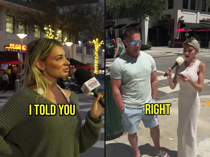 Street polls in Brickell, Miami, day and night